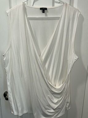 Talbots white sleeveless plus size top